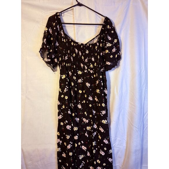 Romantic Floral Dress Sexy Slit Cottagecore Indie Dark Academia Womens Plus 2X - Picture 5 of 5
